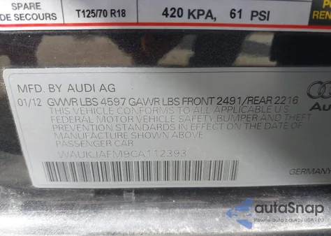 2012 Audi A3 2.0 Tdi Premium z USA, uszkodzony, nr VIN WAUKJAFM9CA112393